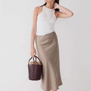 J. Crew Elegant Taupe Maxi Skirt S